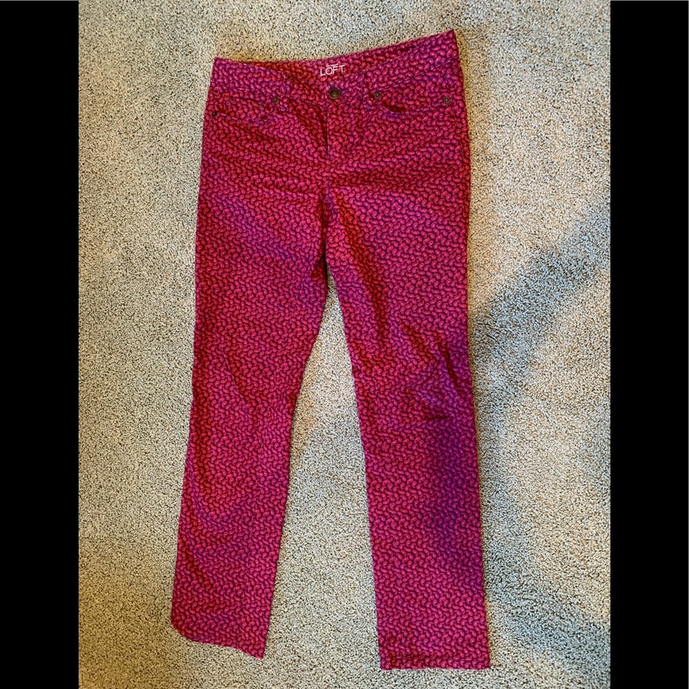 Straight leg paisley print jeans